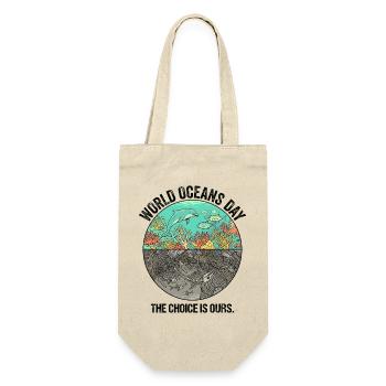 The Choice Is Ours – World Oceans Day Dolphin - Geschenkbeutel für Flaschen - Natur - Vorne