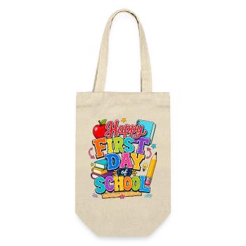 Happy First Day of School Books - Gift Bag for Bottles - nature - Front
