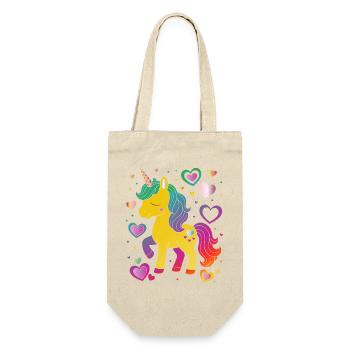 Cute Unicorn with Hearts Design - Gift Bag for Bottles - nature - Front