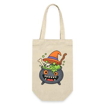 Cute Halloween Cauldron Monster - Gift Bag for Bottles - nature - Front