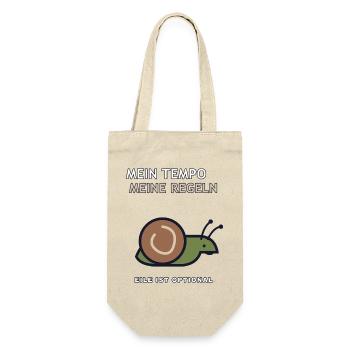 Mein Tempo, meine Regeln - Geschenkbeutel für Flaschen - Natur - Vorne