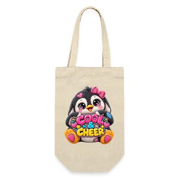 Cool & Cheer Patchwork-Pinguin mit Herzen - Geschenkbeutel für Flaschen - Natur - Vorne