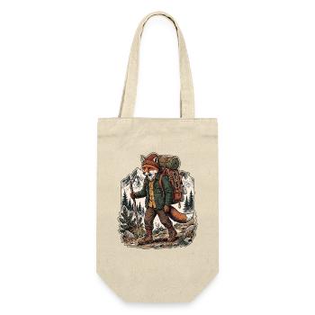 Wander Fuchs - Geschenkbeutel für Flaschen - Natur - Vorne