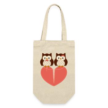 motiv_owl - Geschenkbeutel für Flaschen - Natur - Vorne