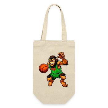 Schimpansen Basketballerin / Basketball Affe - Geschenkbeutel für Flaschen - Natur - Vorne