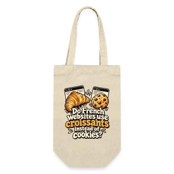 Croissants statt Cookies Parodie - Geschenkbeutel für Flaschen - Natur - Vorne