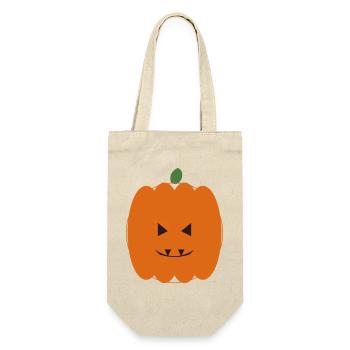Kürbis Halloween Lächeln Design - Geschenkbeutel für Flaschen - Natur - Vorne