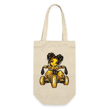 Girl Dreirad Mädchen  - Geschenkbeutel für Flaschen - Natur - Vorne