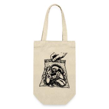 Suchtspiele – Gamer-Konsolen-Controller-Tasche - Geschenkbeutel für Flaschen - Natur - Vorne