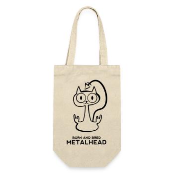 Heay metal cat - Geschenkbeutel für Flaschen - Natur - Vorne