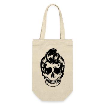 Skull with 50s rockabilly style hairstyle - Gift Bag for Bottles - nature - Front