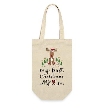 My First Christmas as Mom - Gift Bag for Bottles - nature - Front