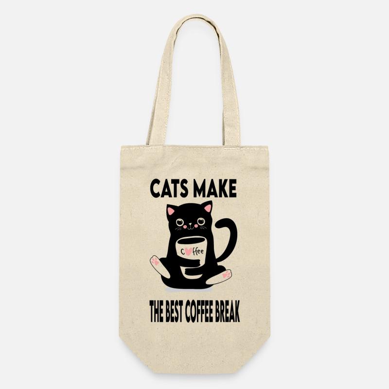 Cats make the best coffee break - Sac à bouteille - nature