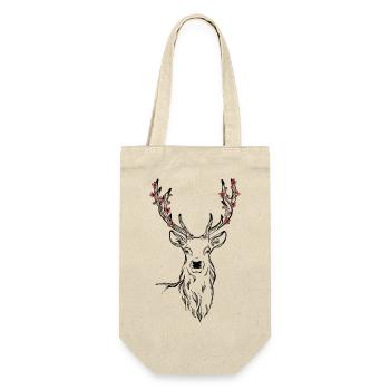 Deer Flowers Forest Nature Antlers Deer Head Vegan - Gift Bag for Bottles - nature - Front