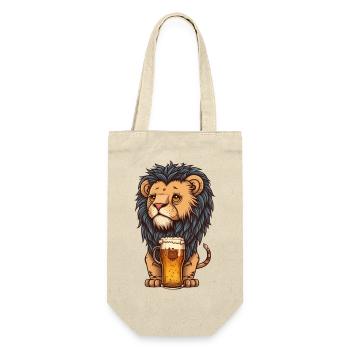 Cute Lion with Beer - Gift Bag for Bottles - nature - Front