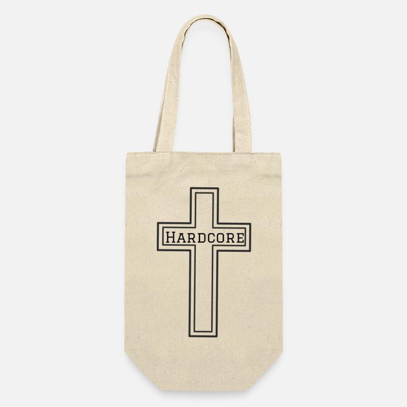 Hardcore kreuz - Geschenkbeutel für Flaschen - Natur
