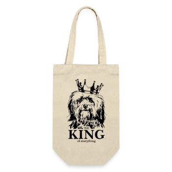 Havaneser King of everything Hunde Wilsigns - Geschenkbeutel für Flaschen - Natur - Vorne