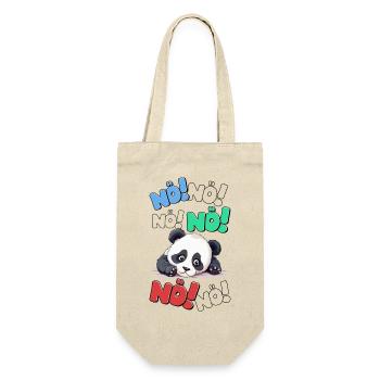 Nö Einfach Nö No Nein Panda Bär Lustig Spruch - Geschenkbeutel für Flaschen - Natur - Vorne
