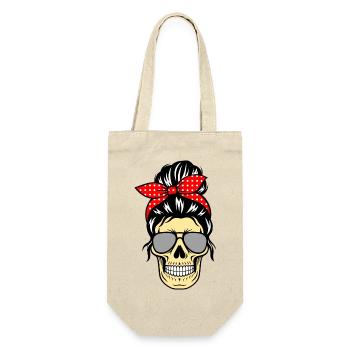 Crâne d’une femme portant des lunettes de soleil, cool - Sac à bouteille - nature - Devant