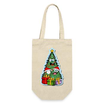 funny christmas tree - Gift Bag for Bottles - nature - Front