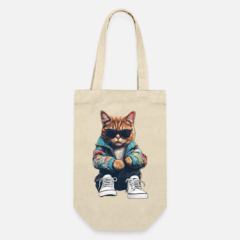 Cool Cat - Gift Bag for Bottles - nature