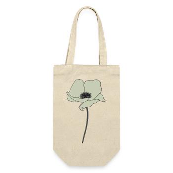 mohnblume beige - Geschenkbeutel für Flaschen - Natur - Vorne