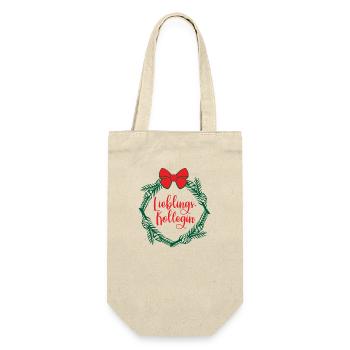 Lieblingskollegin Weihnachtsfeier Firma Kollegin - Geschenkbeutel für Flaschen - Natur - Vorne