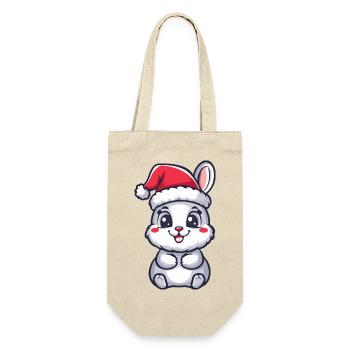Hase Weihnachten - Geschenkbeutel für Flaschen - Natur - Vorne