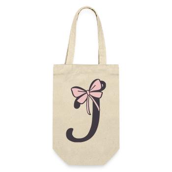 Initial letter i Ribbon - Gift Bag for Bottles - nature - Front