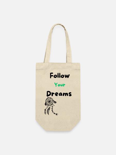 Follow your Dreams - Geschenkbeutel für Flaschen - Natur