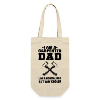 Ich bin Vater und Zimmermann. - Geschenkbeutel für Flaschen - Natur - Vorne