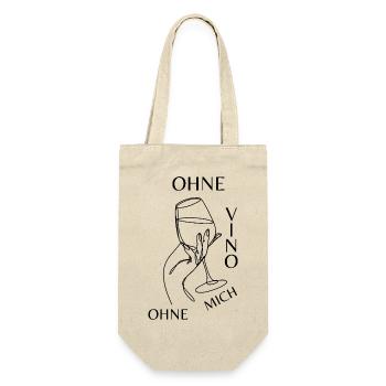 Ohne VINO ohne mich Shirt - Geschenkbeutel für Flaschen - Natur - Vorne