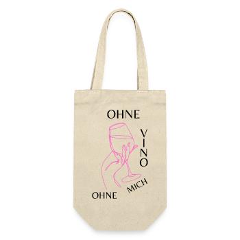 Ohne Vino ohne mich - Geschenkbeutel für Flaschen - Natur - Vorne