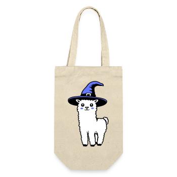 Cute Alpaca Llama Witch Hat Halloween Costume - Gift Bag for Bottles - nature - Front