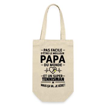 Cœur + Tennis – Super Papa Tennisman - Sac à bouteille - nature - Devant