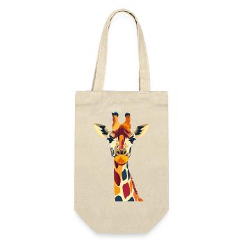 Bunte Giraffenpracht Giraffe Kopf Hals Motiv - Geschenkbeutel für Flaschen - Natur - Vorne