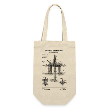 Offshore Drilling Rig Blueprint T-Shirt - Gift Bag for Bottles - nature - Front