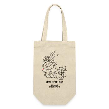 Dänemark Umriss - Bjerregard Liebe - Koordinaten - Geschenkbeutel für Flaschen - Natur - Vorne
