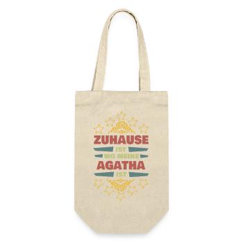 Geschenk für Agatha - Geschenkbeutel für Flaschen - Natur - Vorne