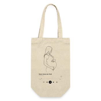 Zukünftige Mama Geschenk Schwangerschaft Geburt - Geschenkbeutel für Flaschen - Natur - Vorne