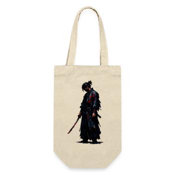 Dunkler Samurai Blutklinge - Geschenkbeutel für Flaschen - Natur - Vorne