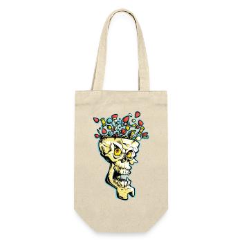 Explosiver Candy Skull - Geschenkbeutel für Flaschen - Natur - Vorne