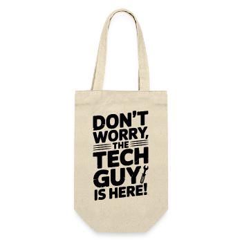 Keine Sorge, der Techniker ist hier - Geschenkbeutel für Flaschen - Natur - Vorne