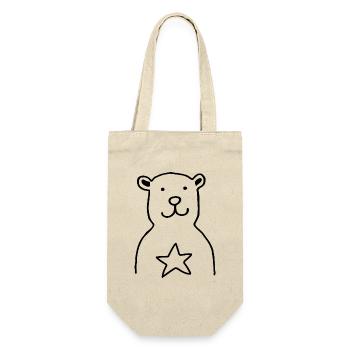 BAER STAR black - Geschenkbeutel für Flaschen - Natur - Vorne