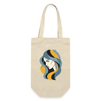 Abstract Woman Profile  Modern Minimalist Line Art - Gift Bag for Bottles - nature - Front