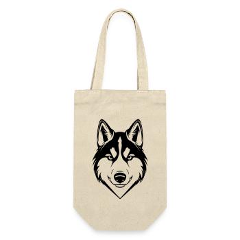 Tête de chien Husky - Sac à bouteille - nature - Devant