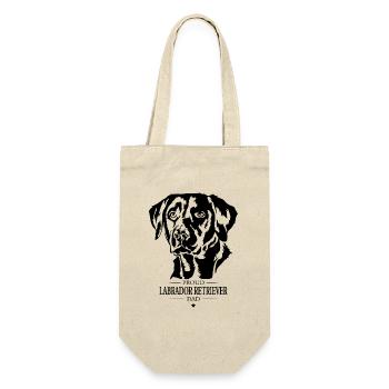 Labrador Retriever Dad Hunde Hund Labbi Wilsigns - Geschenkbeutel für Flaschen - Natur - Vorne