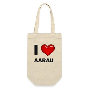 I Love Aarau - Geschenkbeutel für Flaschen - Natur - Vorne