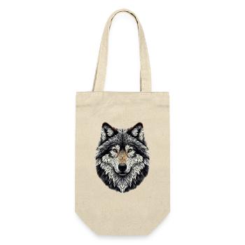 Loup dans le style mosaïque - Sac à bouteille - nature - Devant
