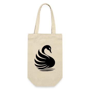 Elegante Schwan-Silhouette: Anmut auf dem Wasser - Geschenkbeutel für Flaschen - Natur - Vorne